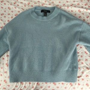 forever 21 baby blue soft casual sweater top size small